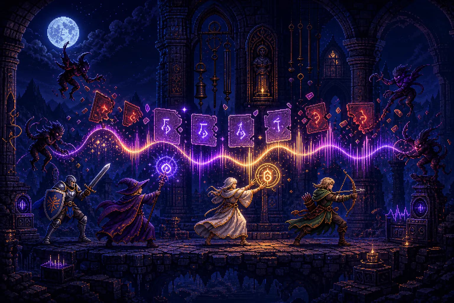 자막·음성·오디오 주제를 표현한 Meteor Guild 픽셀 아트