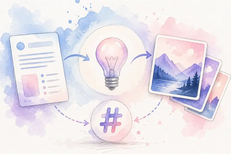 Descriptions, hashtags, and AI thumbnails too watercolor illustration