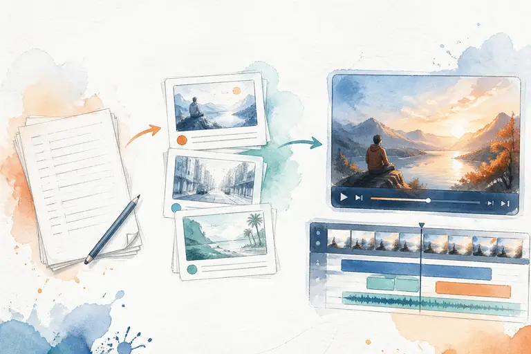Video production from draft watercolor illustration