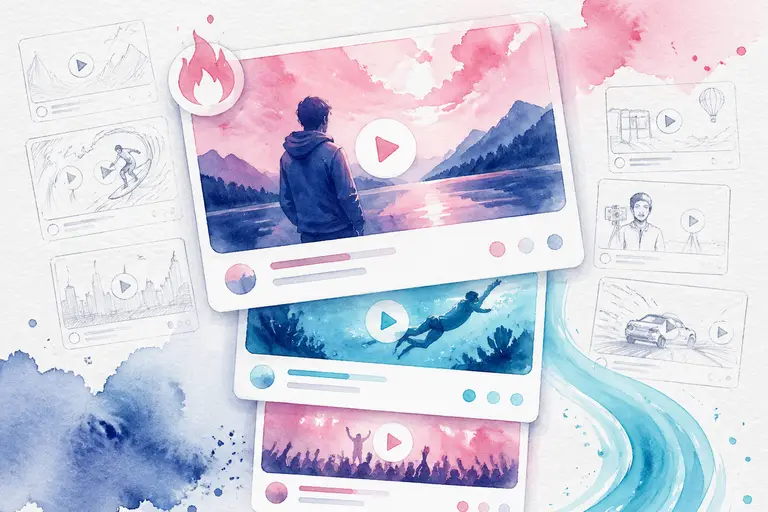 Hot Videos watercolor illustration
