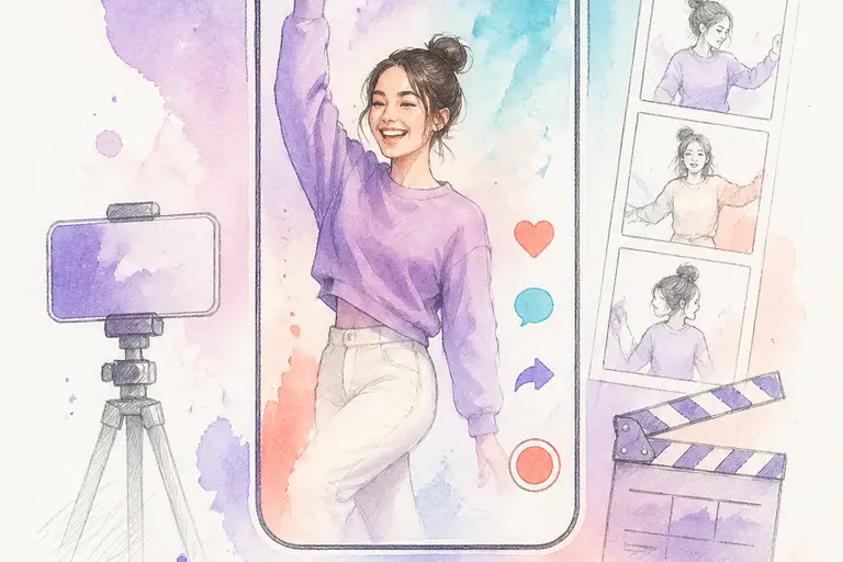 YouTube Shorts watercolor illustration