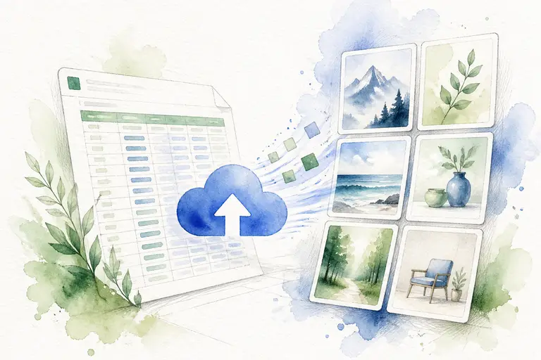 Upload Excel to start instantly watercolor illustration