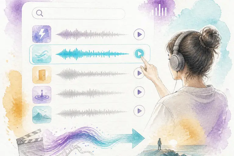 SFX Search and Preview watercolor illustration