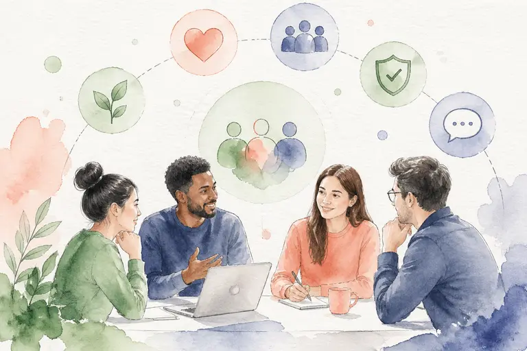 Team rules built in watercolor illustration