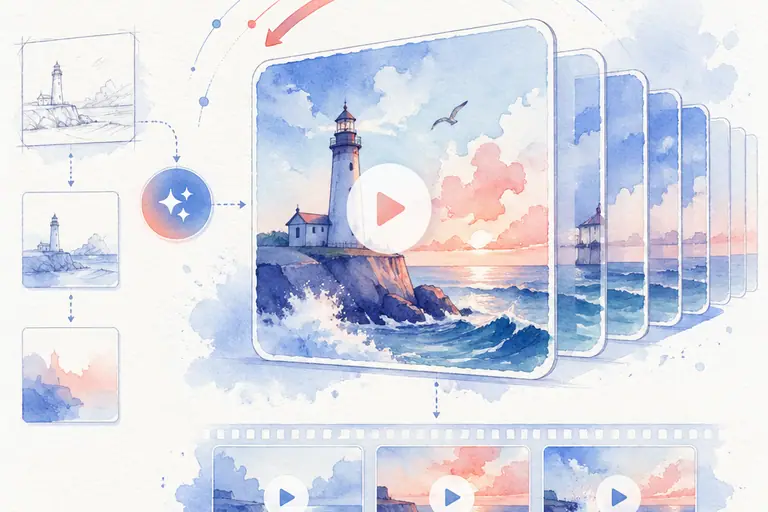 AI Video watercolor illustration
